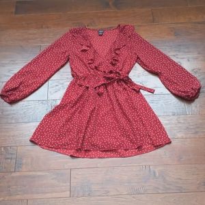 Rue21 Burgundy polka dot dress
